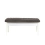 Hanah Home Banco Vina Anthracite, Blanco, 110x40x48 cm, Tablero Partículas Melamina y Lino